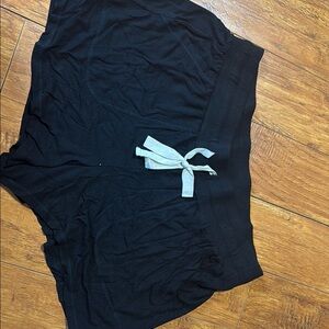 Black Lounge Shorts with Gray Tie